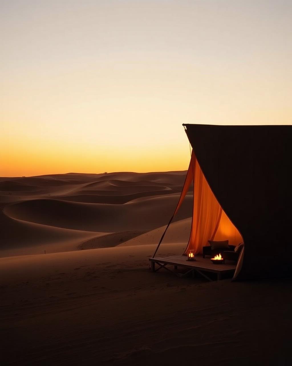 Camp dans les dunes de Namibie